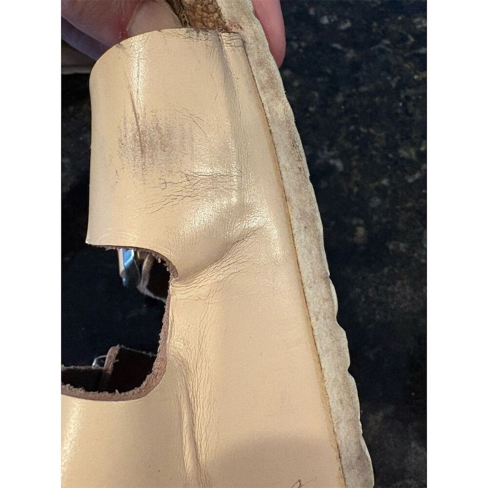 Birkenstock Arizona Women's Sandals Size 6 Ivory Leather Slip-On - Picture 6 of 16